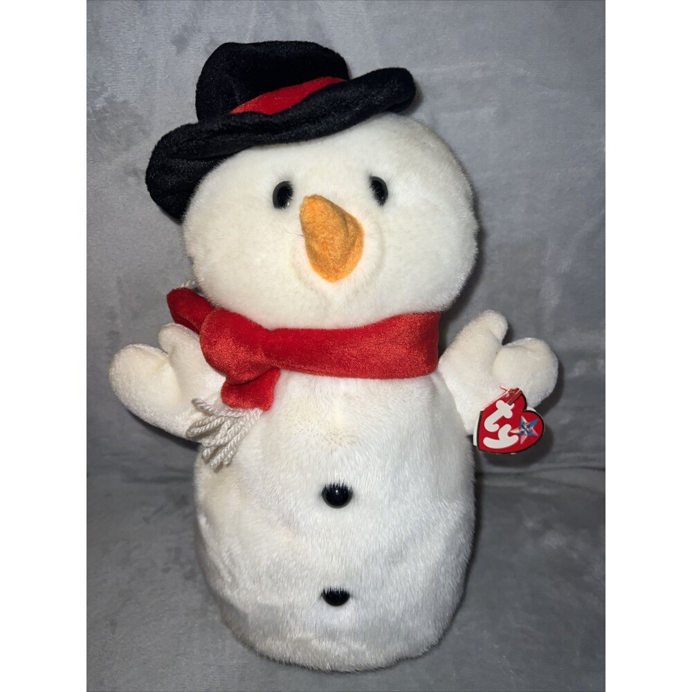 TY 2001 Beanie Buddy “Snowball” The Snowman  13” Christmas Plush Toy With Tags